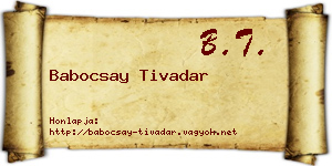 Babocsay Tivadar névjegykártya