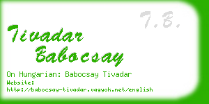 tivadar babocsay business card